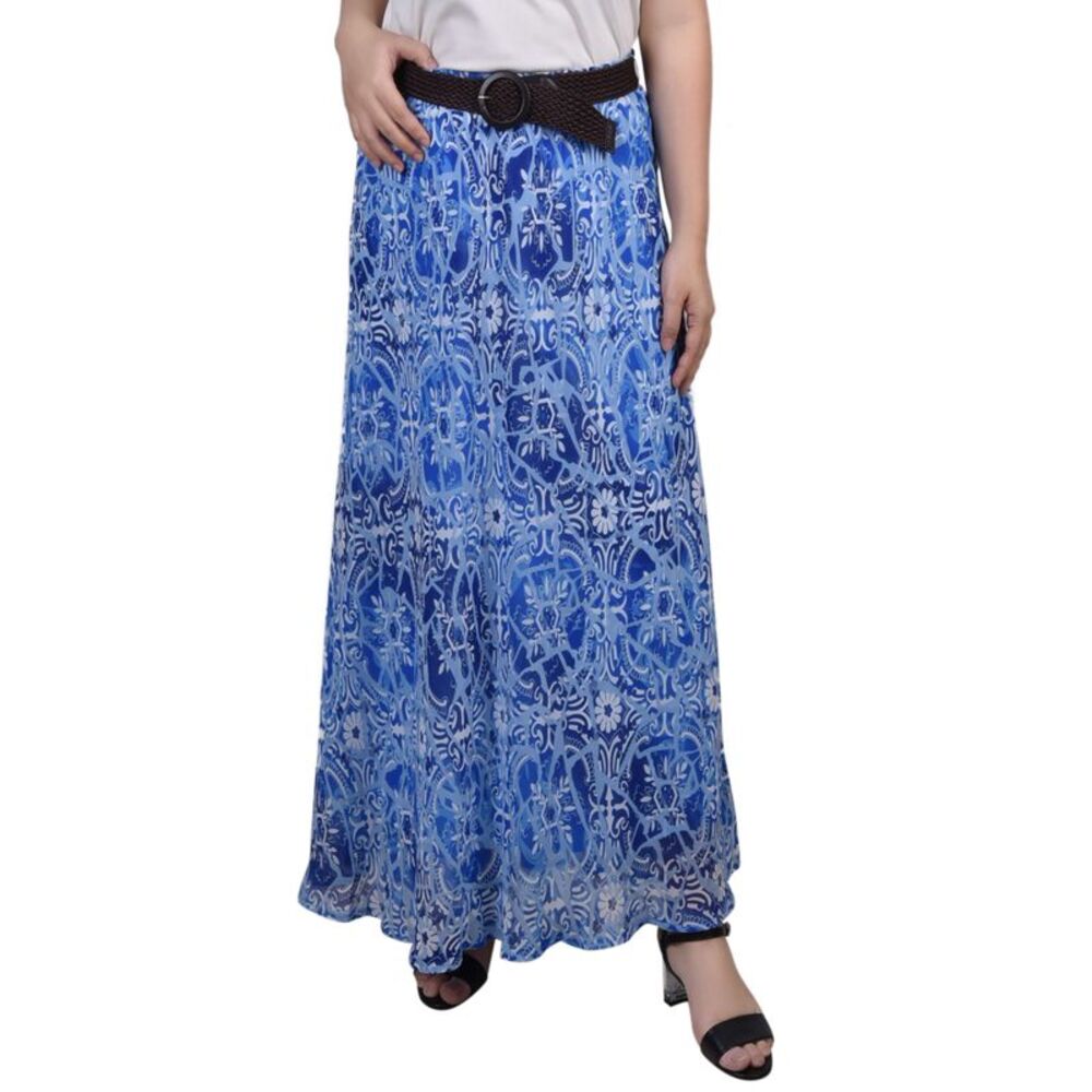 NY Collection Plus Size Chiffon Maxi Skirt